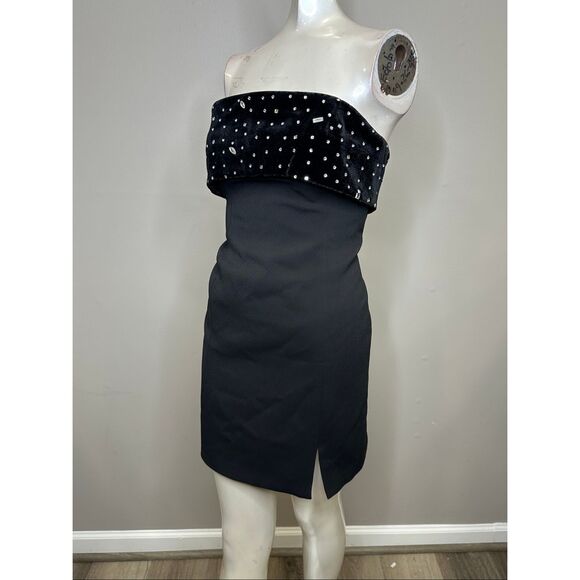 Milly Indy Embellished Combo Strapless Minidress US 2 $495 - Picture 7 of 11